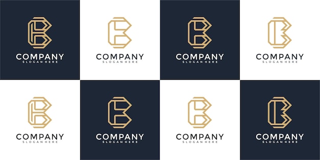 Zestaw Projektu Logo Monogram Litery B B