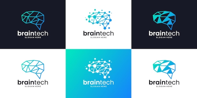 Zestaw Projektu Logo Połączenia Mózgu