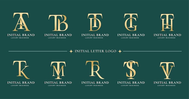 Zestaw Projektu Logo Serif Monogram Litery T