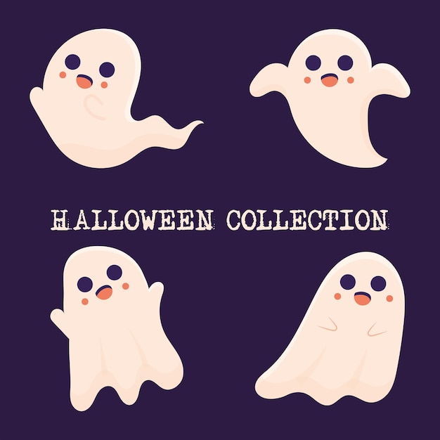 zestaw projektu wektorowego duchów halloween