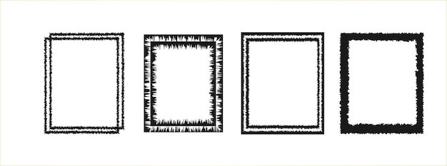 Plik wektorowy zestaw prostokątnych czarnych pudełek wektorowych czarnych ram izolowanych na przezroczystym tle zestaw atramentowych pustych ram