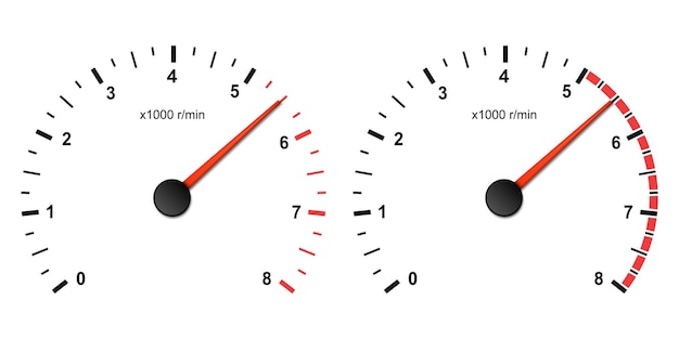 Zestaw Pulpitu Nawigacyjnego Obrotomierza Samochodu Realistyczny Obrotomierz Ilustracji Wektorowych