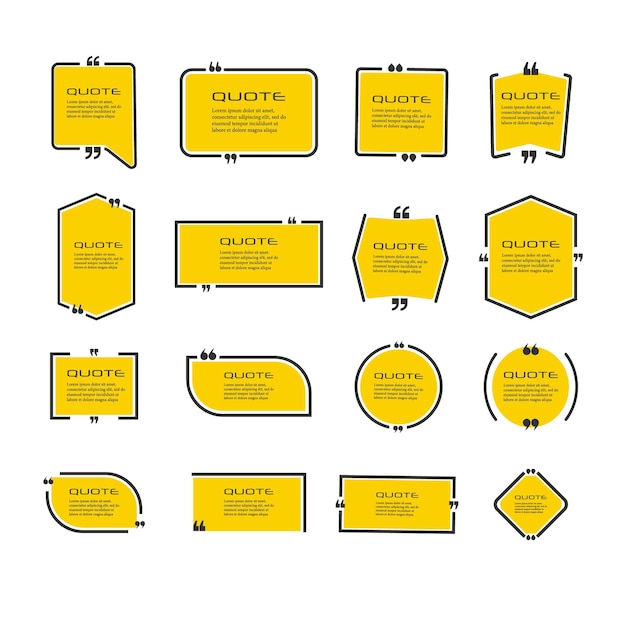 Zestaw Ramek Do Cytatów Na Białym Tle