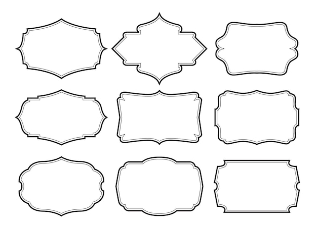 Plik wektorowy zestaw ramek do projektowania obramowania vintage
