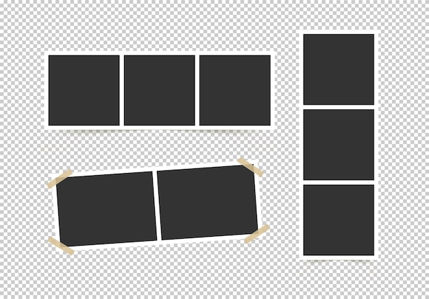 Zestaw Ramek Do Zdjęć. Szablon Do Zdjęć Na Przezroczystym Tle.