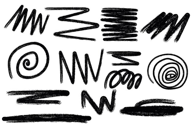 Zestaw ręcznie narysowanych wektorowych elementów ilustracji grunge doodle