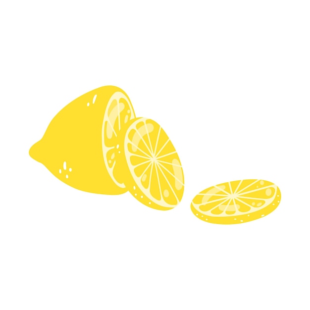 Zestaw Ręcznie Rysowanych Cytryn Ilustracja Wektorowa Pokrojonej Cytryny I Plasterków Smaczne Owoce Cytrusowe Zdrowej żywności Letnie świeże Owoce