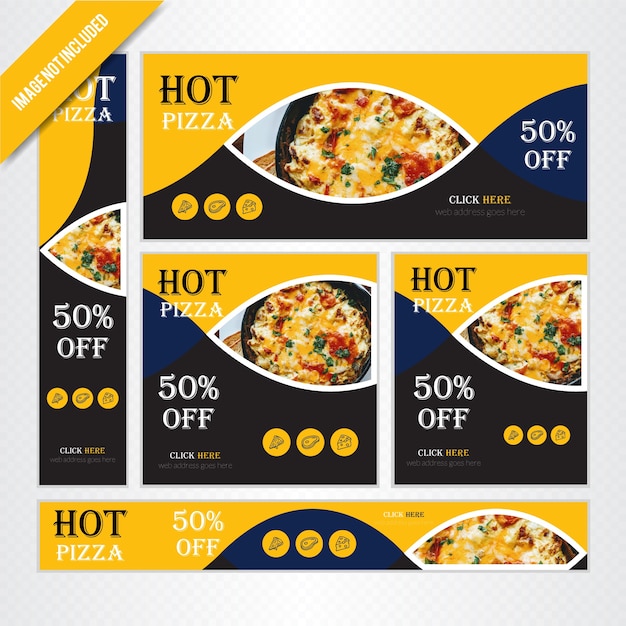 Zestaw Reklamowy Hot Pizza Food Web Dla Restauracji