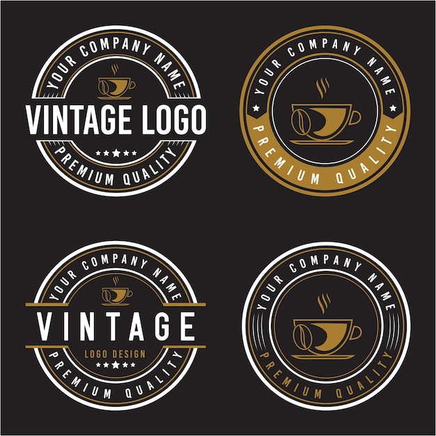 Plik wektorowy zestaw retro vintage logotypy elementy projektu wektorowego znak firmowy logo tożsamości i etykiety