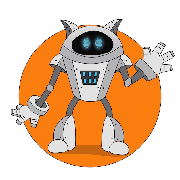 Zestaw robotów metalowy robot robot w stylu steampunk robot dla dzieci ikona z robotem