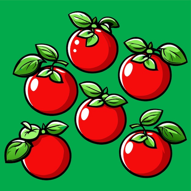 Zestaw Roślin Pomidorowych Ilustracja Wektorowa Kreskówki