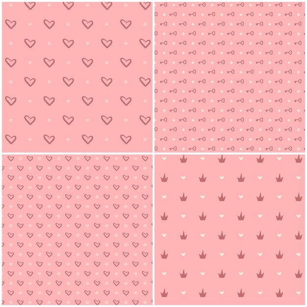 Zestaw serca wektor wzór. Elementy projektu St Valentine.