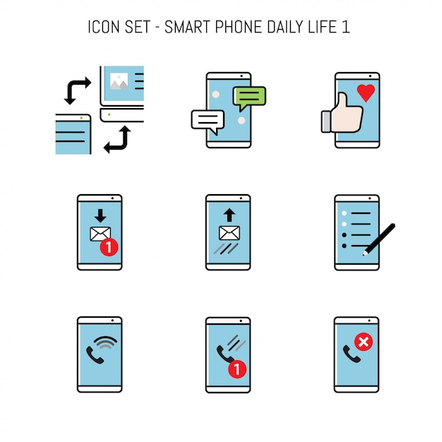 Plik wektorowy zestaw smartfonów