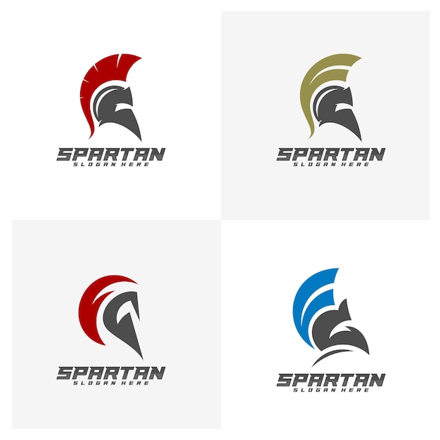 Plik wektorowy zestaw spartan logo design vector sparta logo design template spartan helmet logo icon symbol