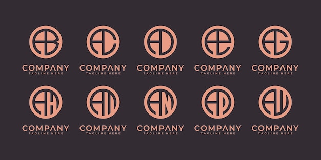 Zestaw Streszczenie List Początkowy Szablon Projektu Logo. Ikony Dla Biznesu Luksusowe, Eleganckie, Proste.