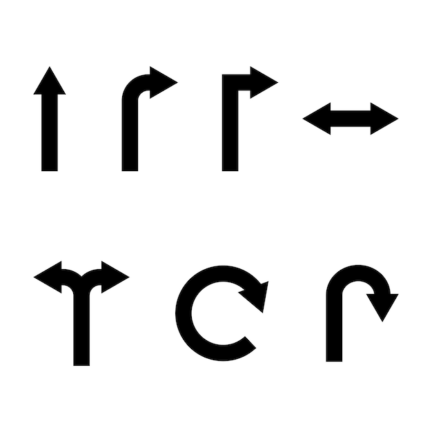 Zestaw Strzałek Na Białym Tle Z Innym Kierunkiem Dla Elementu Projektu Graficznego