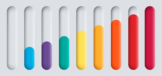 Zestaw Suwaka Infografika Kolorowych Elementów Ilustracji Wektorowych