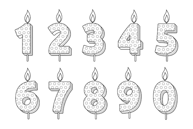 Plik wektorowy zestaw świec urodzinowych ilustracja wektorowa
