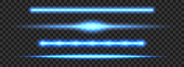 Zestaw świecących niebieskich lamp neonowych Led jasnoniebieskich linii wiązki kolekcji Jasne świetlne fluorescencyjne ba