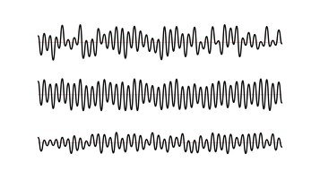 Plik wektorowy zestaw sygnałów fali dźwiękowej. czarna ścieżka dźwiękowa bije kolekcję diagramów. koncepcja próbki głosu lub muzyki.