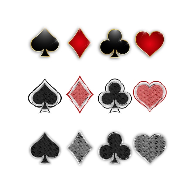 Plik wektorowy zestaw symboli kart do gry w pokera obraz wektorowy
