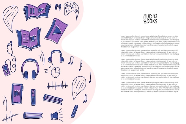 Zestaw symboli książek audio ilustracja wektorowa