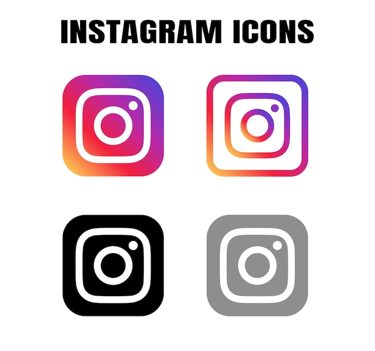 Wektor zestaw symboli logo instagrama