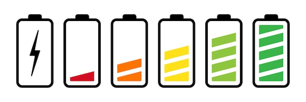 Plik wektorowy zestaw symboli wektorowych w stylu nachylenia wskaźnik ładowania baterii projekt wektorowy
