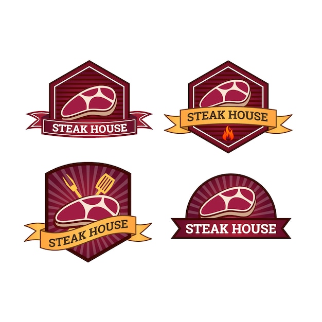 Zestaw Szablon Logo Steak House