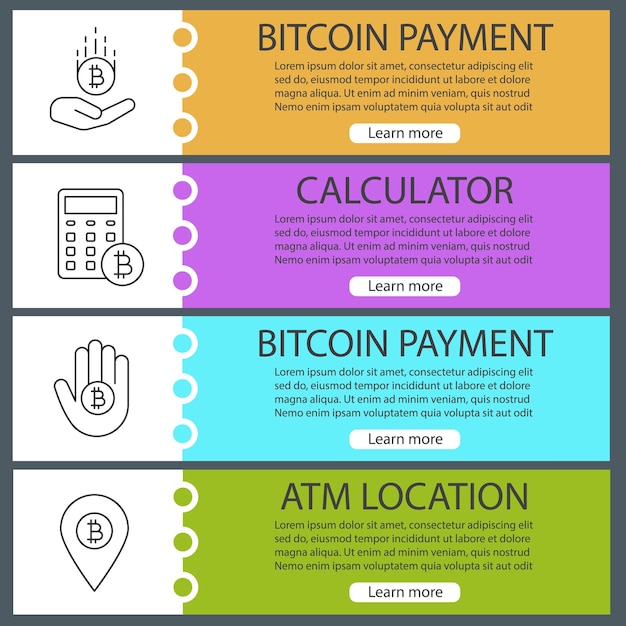 Zestaw szablonów banerów internetowych Bitcoin