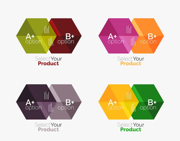 Zestaw szablonów infografik z tekstem i opcjami