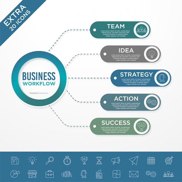 Plik wektorowy zestaw szablonów infografikę biznesowych