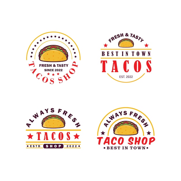 Plik wektorowy zestaw szablonów kolorów logo taco