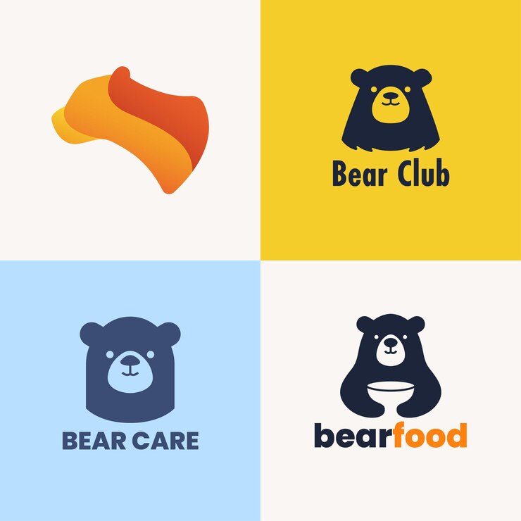 zestaw szablonów koncepcji logo niedźwiedzia