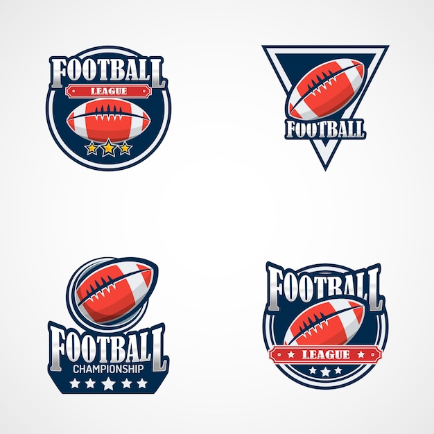 Zestaw szablonów logo futbolu amerykańskiego