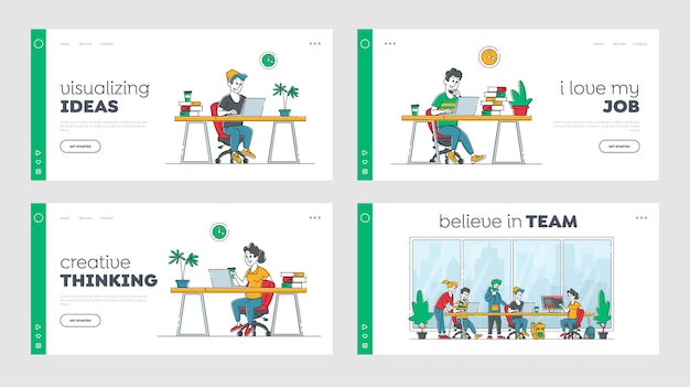 Zestaw Szablonów Strony Docelowej Do Pracy Zdalnej