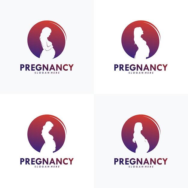 Zestaw Szablonów Wektorów Projektu Logo Ciąży