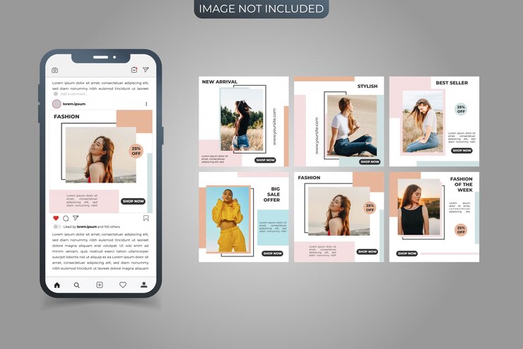 Zestaw szablonu banner społecznościowy Instagram Post Square