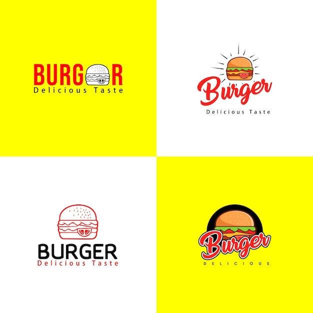 Zestaw Szablonu Logo Burgera