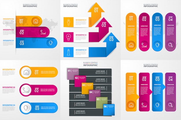 Plik wektorowy zestaw szablonu projektu infografiki biznesowych do prezentacji. graficzna ilustracja