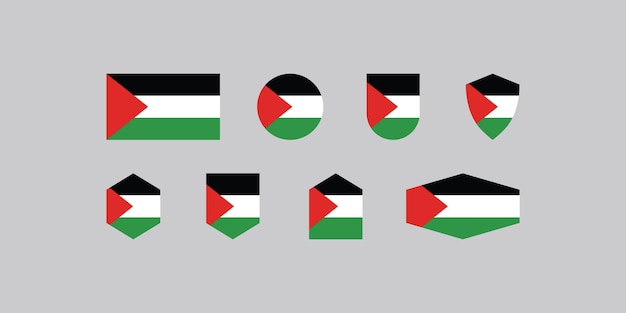 Plik wektorowy zestaw szablonu projektu wektor flaga palestyny odznaka
