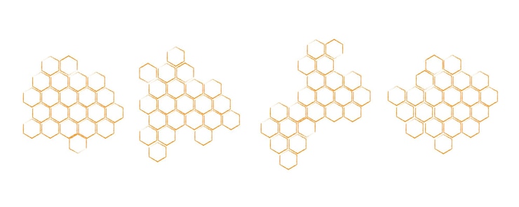 Wektor zestaw szkiców z propolisem, ręcznie narysowany grzebień miodowy, obraz wosku pszczelego, miód pszczeli i propolis