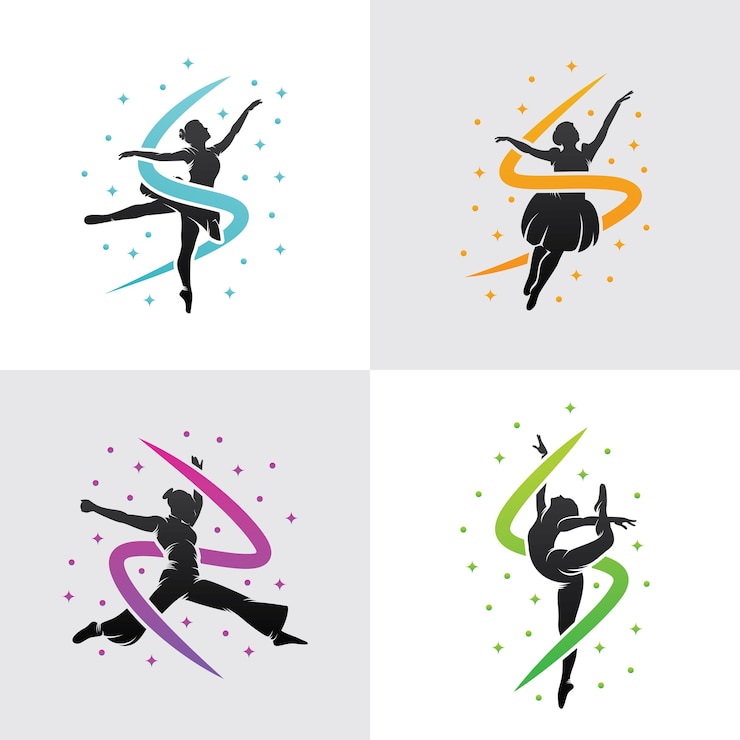 Zestaw tańca projekt szablonu Logo