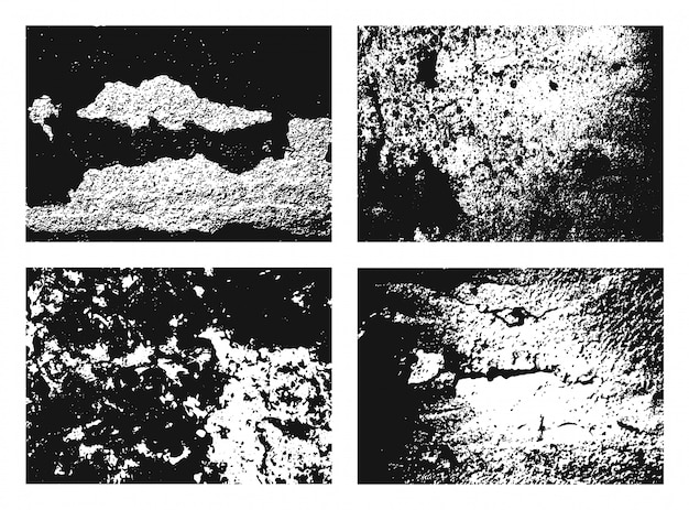 Zestaw Tekstur Grunge. Zbiór Różnych Czarno-białych Miejskich środowisk I Ram Z Kurzem, Ziarnem I Zadrapaniami. Zasłona.