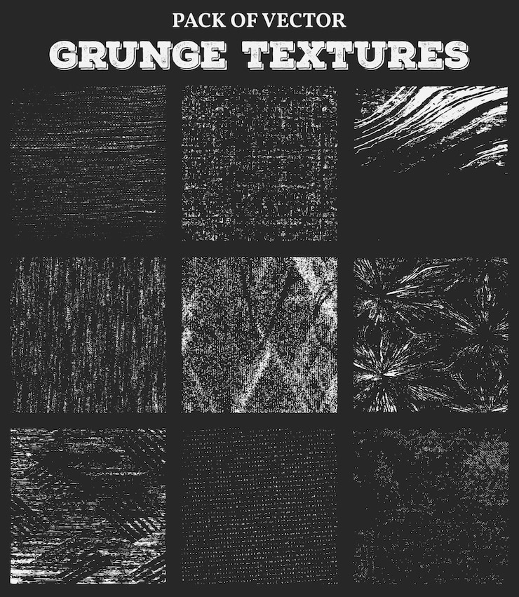 Wektor zestaw tekstur grunge