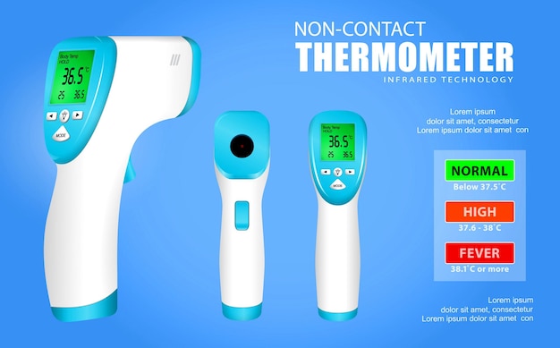 Zestaw Termometru Bezkontaktowego Lub Pistoletu Do Termometru Na Podczerwień Lub Elektronicznego Termometru Temperatury