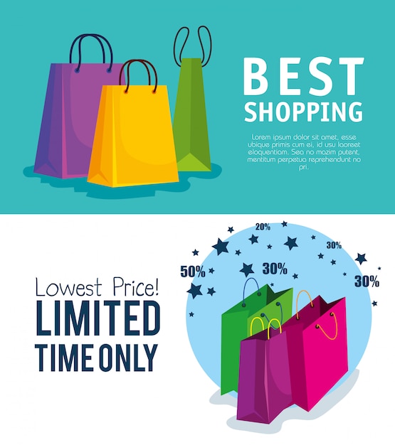 Zestaw toreb na zakupy do oferty sprzedaży online