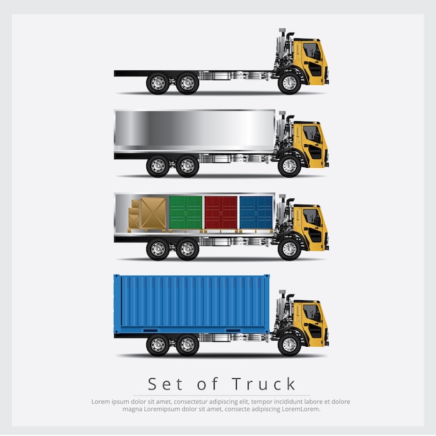Plik wektorowy zestaw transportu ciężarówek