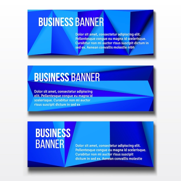 Plik wektorowy zestaw trzech banerów biznesowych
