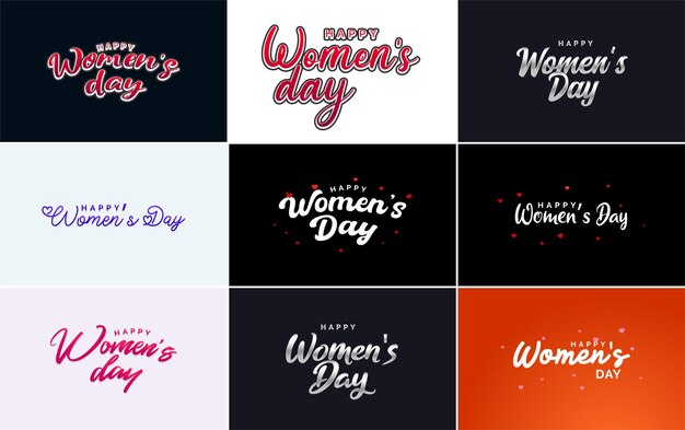Plik wektorowy zestaw typograficzny happy womens day vector
